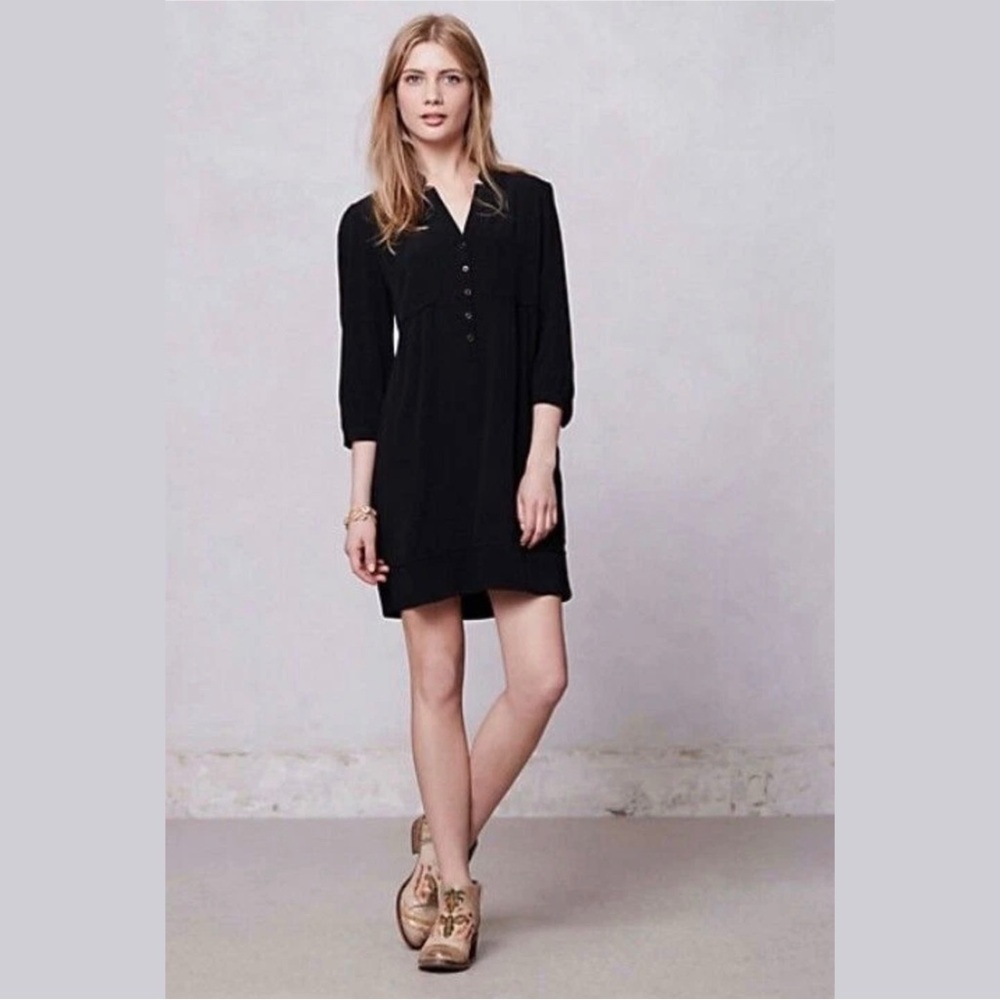 maeve taryn crepe shift mini dress henley snaps